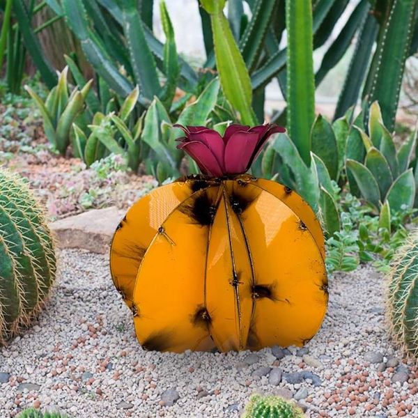 Arte messicana Cactus in metallo Cortile domestico Decorazione del giardino Scultura da inserire nel prato Sfera di simulazione impermeabile per esterni Decorativa 274W