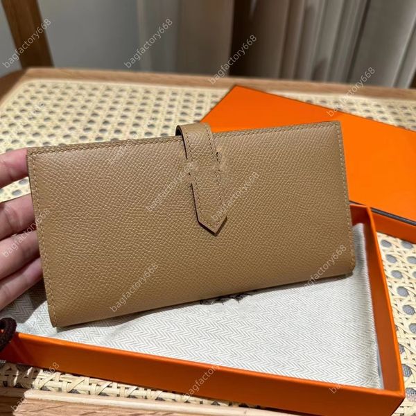 10A TOP borse firmate di alta qualità portafoglio da uomo porta carte Portafoglio lungo in vera pelle Epsom tinta unita Personalizzazione manuale completa avanzata 5 slot per carte Con borsa da donna box