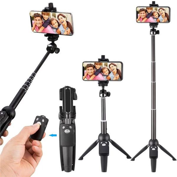 Halter Selfie Stick Stativ 40 Zoll Drahtlose Fernbedienung und Stativ Einbeinstativ für iPhone X 8/8 Plus Xiaomi Huawei Bluetooth Selfie Stick