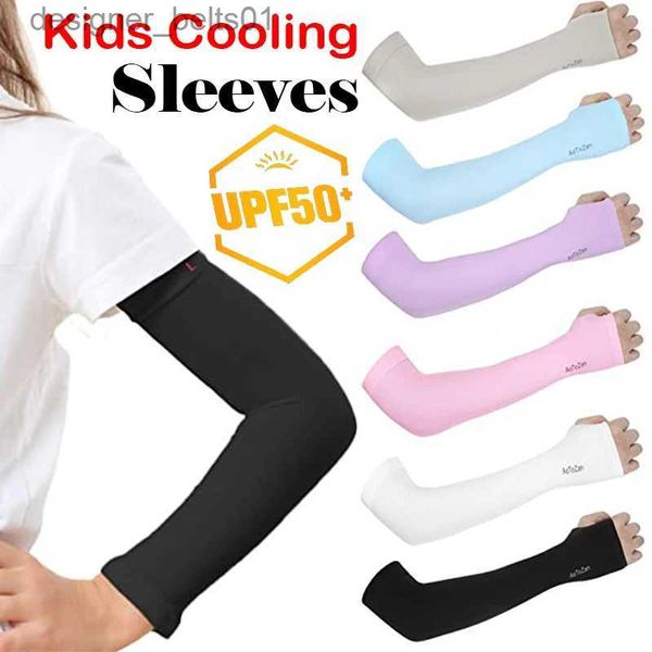 Sleevelet Armstulpen, Sonnenschutz-Armstulpen für Kinder von 4–12 Jahren, Sommer, Sport, kühlend, lange Armabdeckung, Mädchen und Jungen, elastisch, Eisradfahren, Strand-ÄrmelL231216