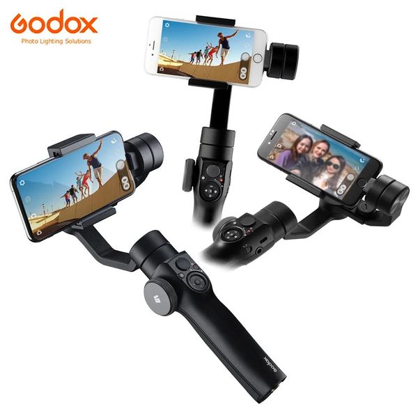 Aksesuarlar godox zp1 3axis akıllı telefon gimbal stabilizatör mini tripod ile cep telefonu için mini tripod canlı video kayıt vlog çekim