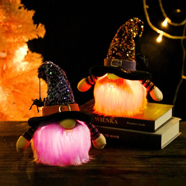 Squisite decorazioni di Halloween bambole nane decarazione uomini donne bellissimi ornamenti ragno bagliore bambole senza volto