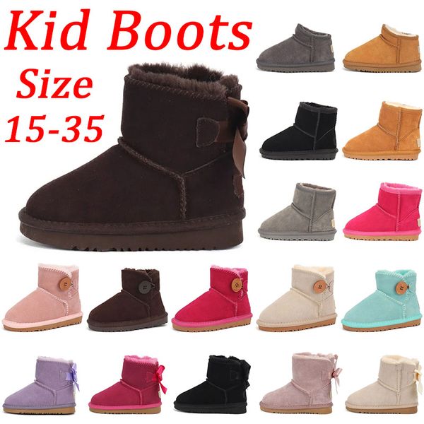 Designer uggsboot tasman ug crianças botas austrália bebê meninos meninas tornozelo uggssy botas criança bota de neve crianças sapatos inverno uggskid ultra mini boot tamanho de qualidade superior 35