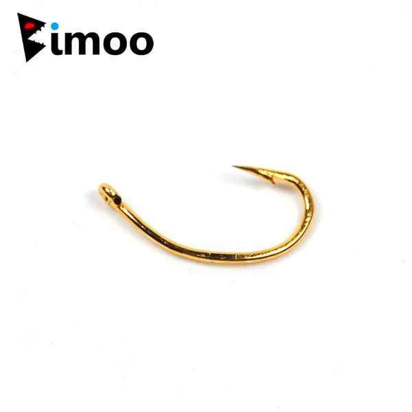 Anzóis de pesca 500 PCS Cor Dourada Haste Curva Gancho de Pesca Ninfa Scud Camarão Pupas Larvas Caddis Fly Amarrando Anzóis de Peixe # 10 # 12 # 14 # 16 Atacado 231216