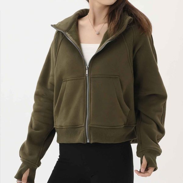 Mulheres Jaquetas Casacos Roupas Treino Scuba Outono / Inverno Zipper Hoodie Solto Cor Sólida Casual Esportes Moletom Top Corredores Meninas Correndo Atacado