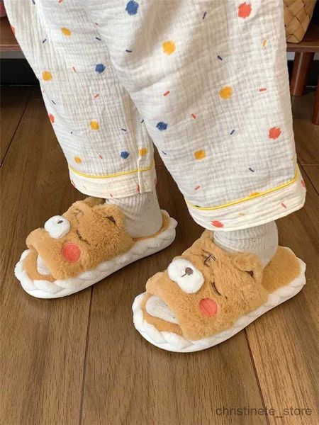 Pantofola Amanti Divertenti Simpatico Cartone Animato Tigre Pantofole di cotone da uomo e da donna 2022 Inverno Casa Coperta Antiscivolo Pantofola con suola morbida R231216