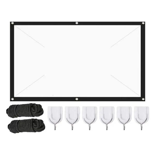 Telas de projeção Tela de projetor portátil simples cortina antivinco 60150 em 3D dobrável Soft Screen16 9 para casa 231215