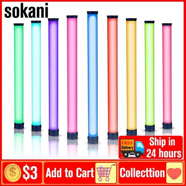 Material sokani x25 rgb lâmpada colorida led luz de vídeo portátil vara 25w luz fotográfica rgb tubo luz para foto/estúdio/vídeo