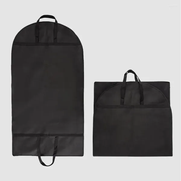 Caixas de armazenamento saco de vestido sacos de vestuário de viagem com bolsos resistentes não tecidos roupas capa de poeira para viagens penduradas