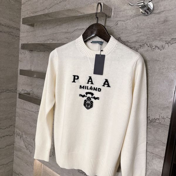 Tasarımcı Sweater Kadın Kaşmir Sweaters 2024 Yuvarlak Yakalı Nakış Sweater Örme Mektup Uzun Sızlı Külot Moda Sıradan Süvari Boyutu S-XL Z6