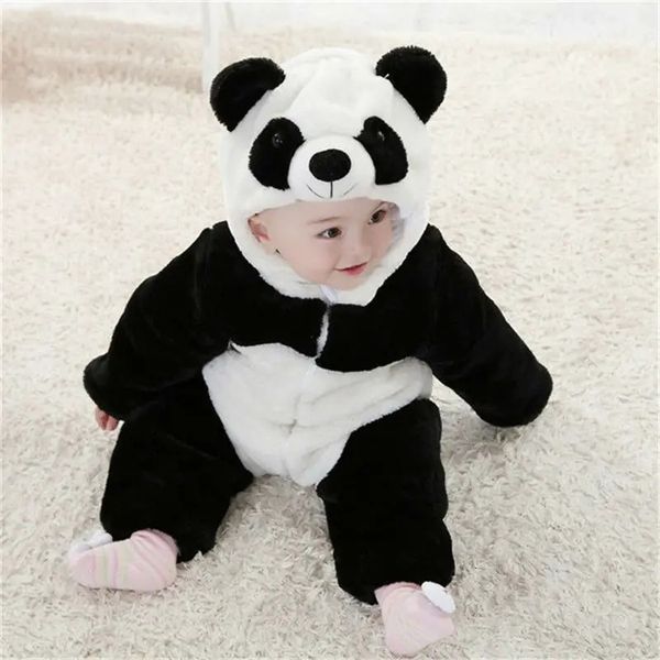 Macacão bebê outono inverno roupas escalada macacão macacão menino menina bonito panda animal traje quente 231215