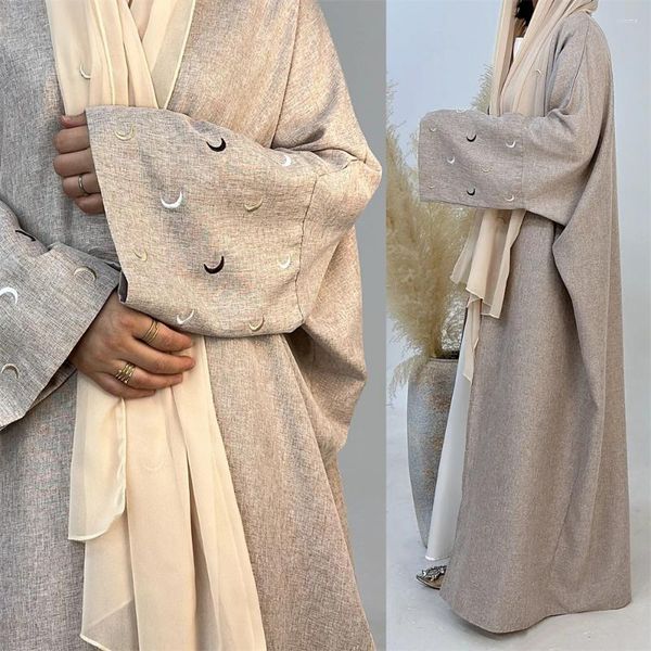 Roupas étnicas Muçulmano Abaya para Mulheres Dubai Grosso Bordado Kimono Cardigan Casaco Manga Longa Turquia Islâmica Modest Outwear Inverno