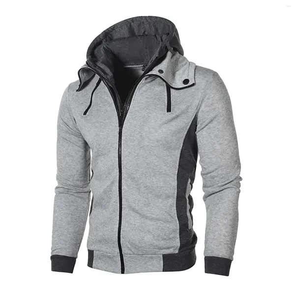 Hoodies masculinos com capuz com zíper moletom casual outono e inverno jaqueta esportes ao ar livre zip up masculino gráfico moletom médio