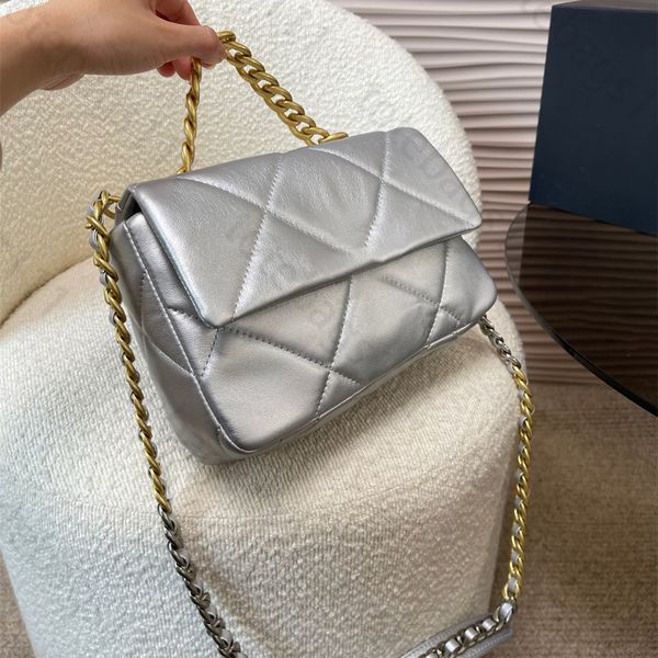 bolsa de ombro com corrente de aba clássica bolsa de designer com padrão brilhante bolsa mensageiro colorida brilhante bolsa crossbody de alta qualidade bolsa de treliça de diamante