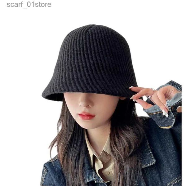 Cappelli a tesa larga Cappelli a secchiello Nuovo lavorato a maglia di lana Panama Donna Inverno caldo bacino Cs La Moda Cappello a secchiello tutto-fiammifero Donna Janese Tipo Sole CsL231216