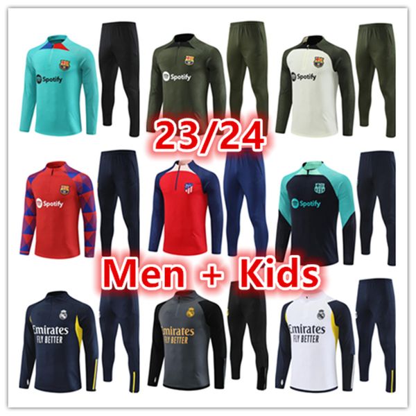 23 24 Barcelona Tracksuit Barca Futebol Homens e Crianças Conjuntos Adulto Meninos LEWANDOWSKI PEDRI Kit de Treinamento de Futebol 2023 2024 Barcelona Training Suit Tracksuits Outfit