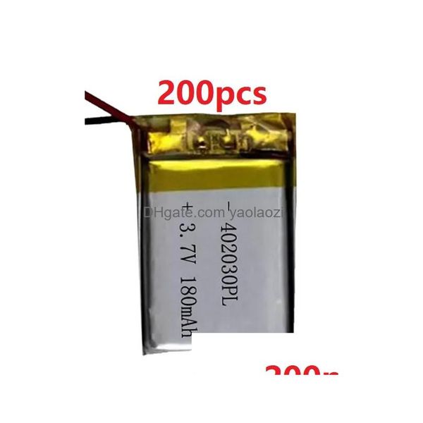 Batterien 3,7 V Li-Polymer-Batterie 402030 Echte Kapazität 180 mAh Lithium mit Schutzplatine für Spielzeug MP5 Mini-Lautsprecher Drop Lieferung Ele Dhzbo