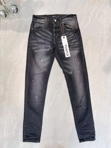 Mens Designer Viola Jeans Biker Slim Fit Motociclisti Denim Per Uomo risciacquo fare vecchio Hip hop donna strada Moda Mans Pantaloni neri Jeans viola truejeans8S9G