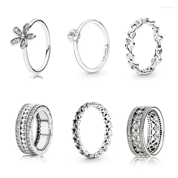 Cluster Ringe LR Retro Stil S925 Sterling Silber Zirkon Ring Blume Mode Paar Frauen Charme Schmuck Senden Freundin Geschenk Party 2023