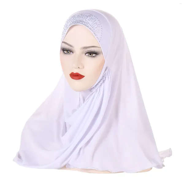 Lenços Mulheres Muçulmano Instant Hijab Cachecol Hijabs com Strass Indina Headwrap África Estilo Macio Algodão Headwear