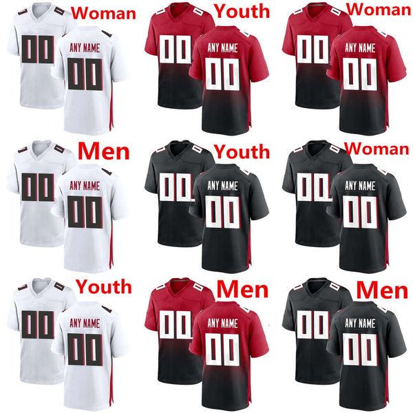 Jersey de futebol atlantafalconscustom homens homens jovens Deion Sanders Drake London Desmond Ridder Tyler Allgeier Bijan Robinson Kyle Pitts K Hollins Red