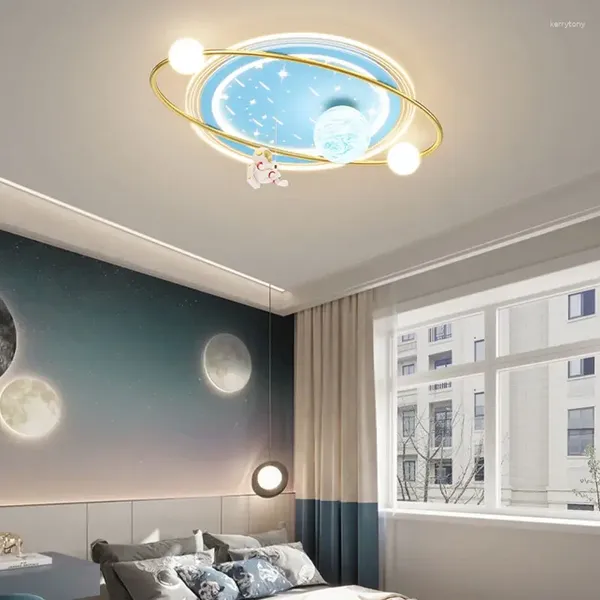 Lampadari Lampadario moderno a LED Nordico Semplice creativo Cartoon Astronauta Lampada da soffitto per camera dei bambini Adatto per ragazzi e ragazze Lampade da camera