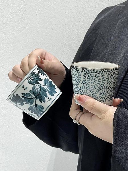 Tazze Tazza da tè in ceramica retrò giapponese Ins Creativo Latte Caffè Cappuccino Colazione Latte Pieghevole