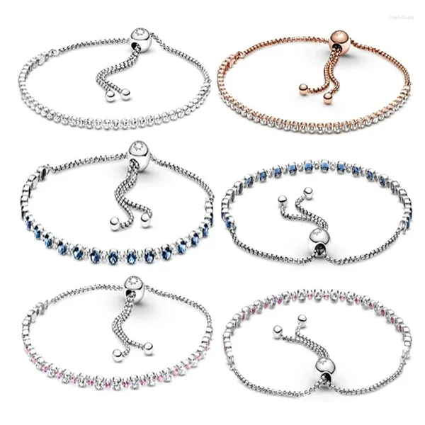 Bracciale rigido Ciondolo in argento Braccialetti con gemme regolabili alla moda Gioielli per le donne Regali Bracciale Designer fai da te Pulseras Mujer