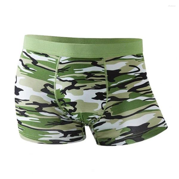 Unterhosen, elastische Herren-Unterwäsche, stilvolle Camouflage-Männer, modale, atmungsaktive Boxershorts mit mittlerer Taille, für Outdoor-Sportarten, tägliches Tragen