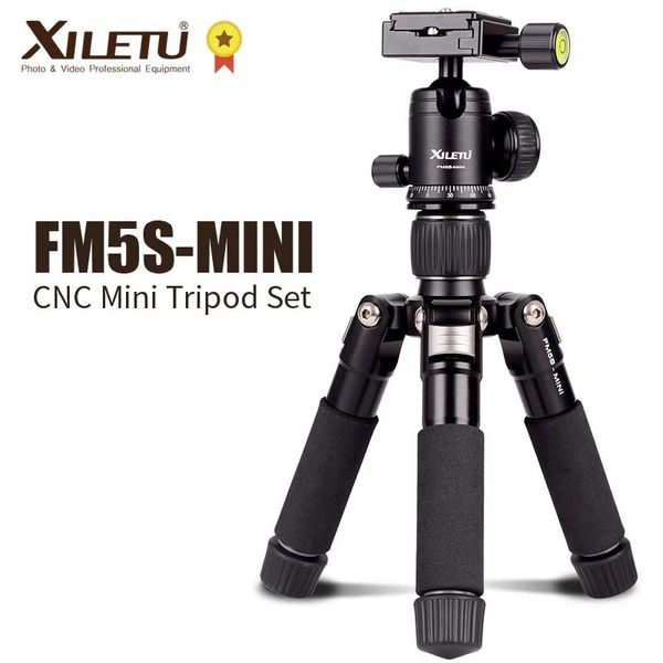 Accessori Xiletu FM5S Tripone portatile Stand da viaggio leggero Mini Trippiede da tavolo con testa a 360 gradi per la SLR DSLR della fotocamera SLR