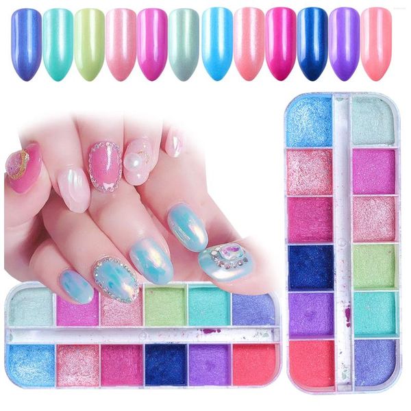 Nail Art Kits Pigmento Flake Shinny Powder Glitter Manicure Pearl Pink