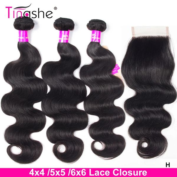 Perucas sintéticas Tinashe Cabelo Onda Corporal Pacotes com Fechamento 5x5 6x6 e Strap Remy Brasileiro Trançado 3 M 231215