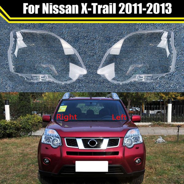 Lente do carro tampas de lâmpada de luz de vidro farol escudo abajur transparente para nissan x-trail 2011 2012 2013 lampcover farol capa