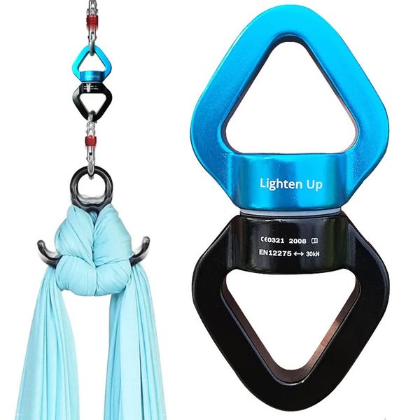 Mosquetões 30KN Escalada ao ar livre Mosquetão Conector giratório Universal Gimbal Ring Yoga Swing Hammock Corda Giratória Conector Rotacional 231215