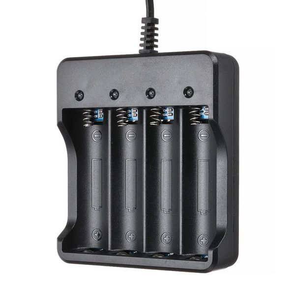 Carregadores de bateria universais de 4 slots 18650 com plugue de cabo USB US AU EU UK Carregador multifuncional inteligente