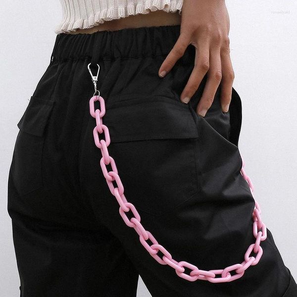 Kemerler 1pc Vintage Kontrast Şeker Renk Serin Kızın Zincir Pantolon Pantolon Hiphop deyimi mücevher güzel hediye çantası aksesuarları