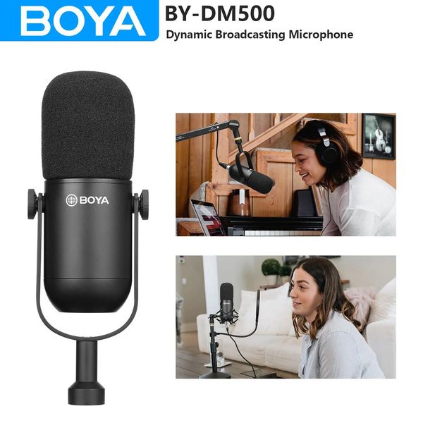 Mikrofone Boya Bydm500 Professionelles Cardioid Dynamic Microfon Studio Frequency Respet Mic für Live -Vocals YouTube Aufnahme Blogging