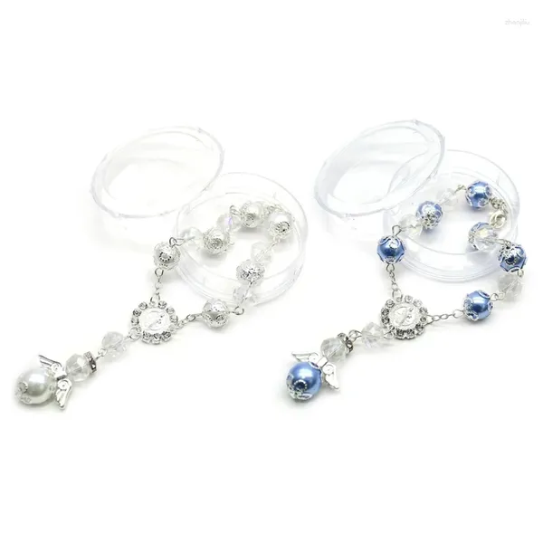 Strand Y4QE Perle cattoliche Catena da dito Mini Rosario Battesimo Rosari Bracciale