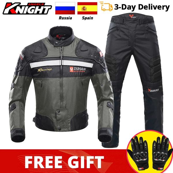 Herrenjacken DUHAN Motorradjacke Hosenanzug Wasserdichte Rennjacke Schützendes Motocross-Futter Vier Jahreszeiten Motorradjacke Herren S-3XL 231216