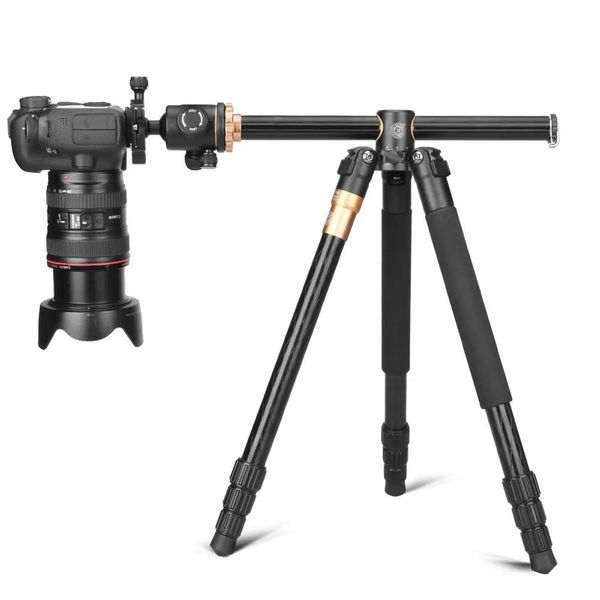Supporti Q999H Treppiede per fotocamera professionale con braccio orizzontale Supporto per treppiede da viaggio portatile con testa a sfera per treppiede Canon Nikon Sony DSLR DV