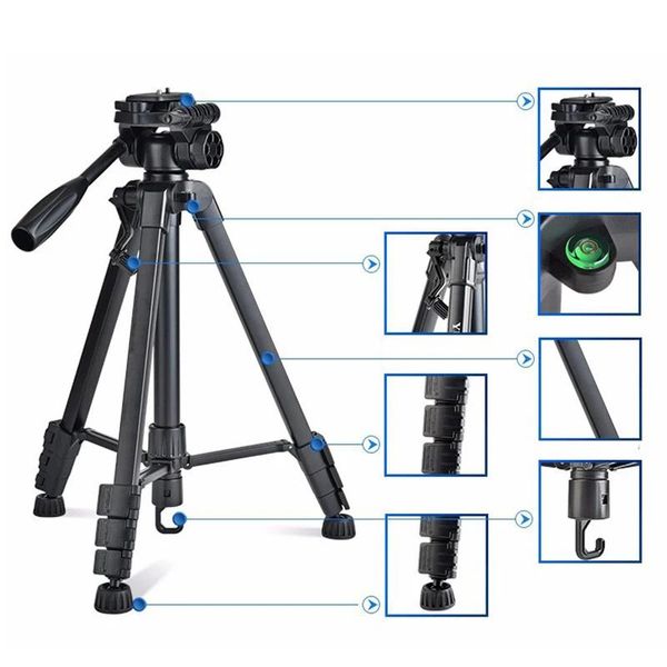 Accessori Treppiede video professionale Treppiede per fotocamera con montaggio orizzontale per fotocamere DSLR Videocamere Mini proiettore