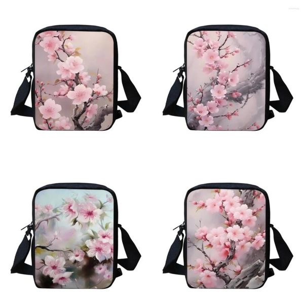 Sacs de soirée Luxe Cherry Blossom Design Cross Body Bookbags pour enfants Casual Fashion Petite capacité Schoolbags Voyage épaule