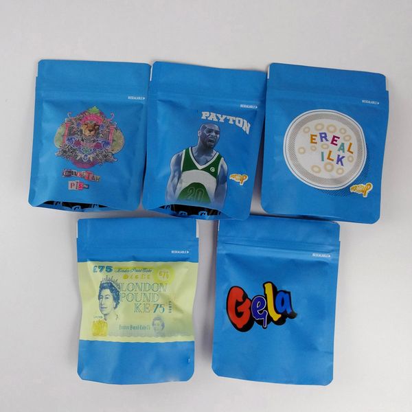 Zip-Lock-Beutel, Aufbewahrungssiegel, Mylar-Beutel, 3,5 g, geruchsdichte Gramm-Beutel, Beutelverpackung, leer, wiederverwendbar, blau, Ziplock-Beutel, auslaufsichere Ziplock-Beutel, Reißverschlusstaschen