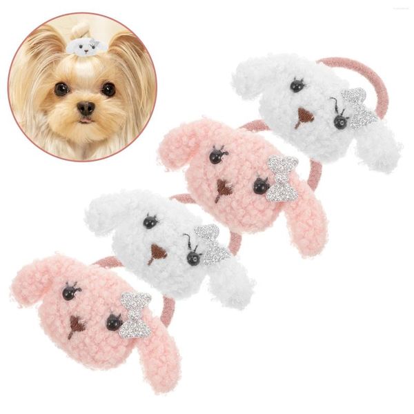 Köpek giyim 4 PCS AICTINGS AKSESUARLARI KIZ PARTİ SAÇ TIES KÖPEKLER İÇİN YAY