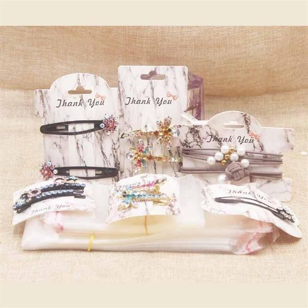 Feiluan Marmor Stile MULTI Schmuck Paket Display Karten Neuankömmling Haarspange Klaue Zubehör Paket Karte50 50oppbagper1253T