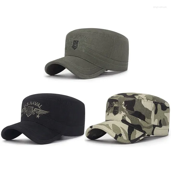 Berets 2023 Estados Unidos EUA Marines Corps Cap Chapéu Militar Chapéus Camuflagem Flat Top Homens Algodão HHat EUA Bordado Camo