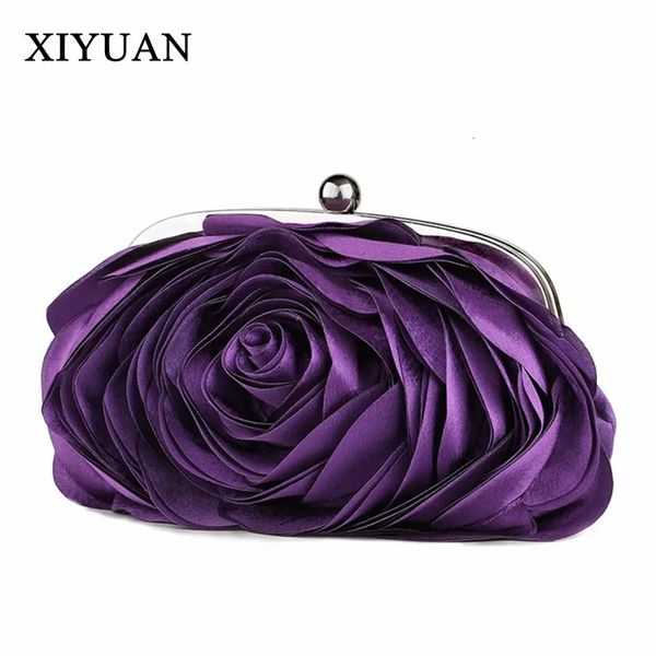 Sacos de noite Xiyuan 9 cores vintage senhoras saco floral mulher moda rosa cadeia bolsa festa de casamento embreagem jantar pequena bolsa 231216