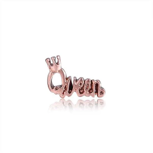 Andere 10 Stück Rosegold Queen Custom Floating Charms für Glasmedaillon, Uhr, Halskette, Armband