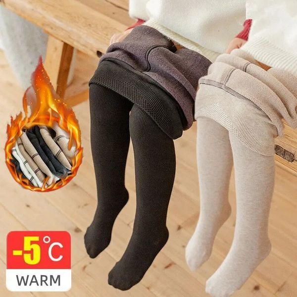 Leggings collants bebê criança crianças menina quente meia-calça collants veludo forrado crianças meias de lã leggings 2-15y 231215