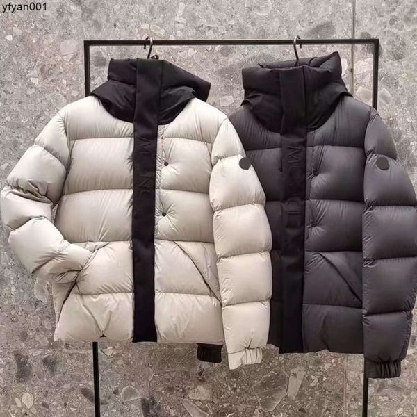 Mens Down Jacket Designer Mens Casaco de Inverno Mulheres Crachá Letra de Controle de Acesso Bordado Pescoço Com Capuz Jaqueta Puffer Engrossado Hvl3